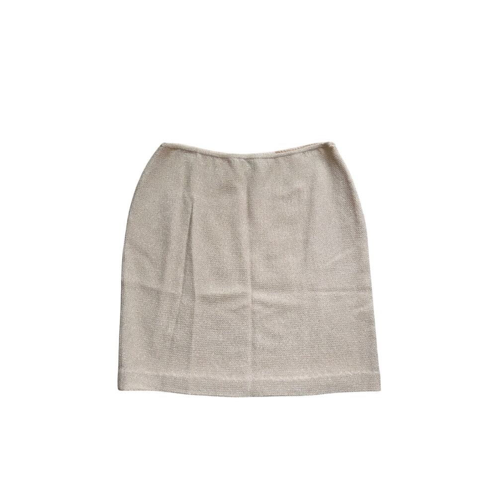 St John Couture Pastel Pink Glittery Glam Knit Mini Skirt, Women's Size 8